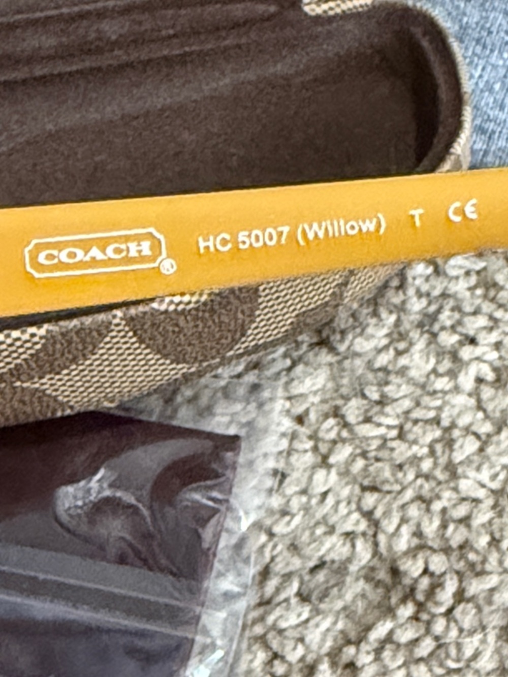 Coach Women's Rectangular Eyeglasses in Brown and Yellow - Picture 6 of 9